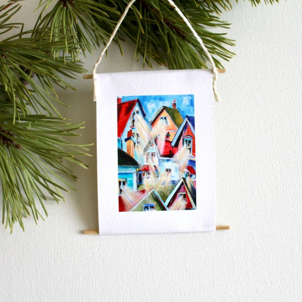 "Me and My House" - mini collectible - Prophetic Christian Fine Art by Mindi Oaten Art 