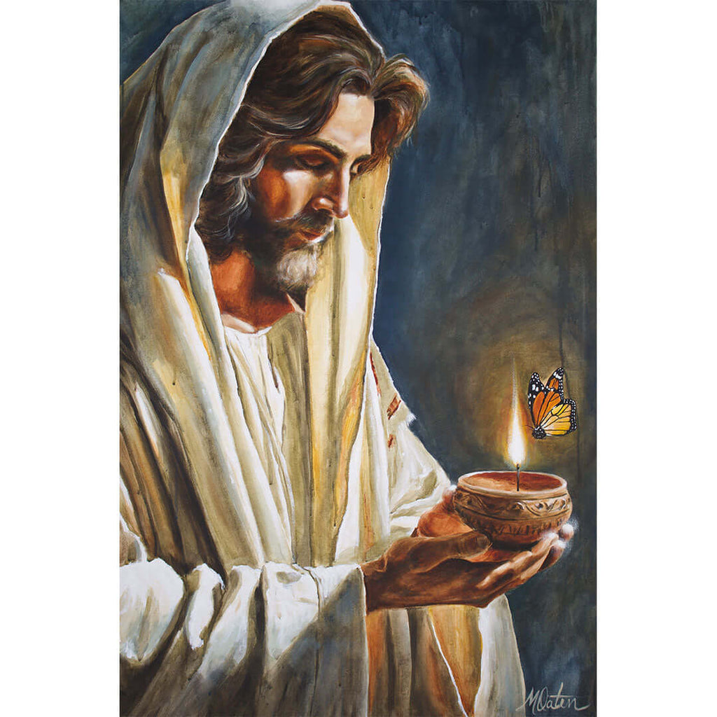 I Am the Light painting by Mindi Oaten inspired by Jesus' Light of the World declaration in John 8:12