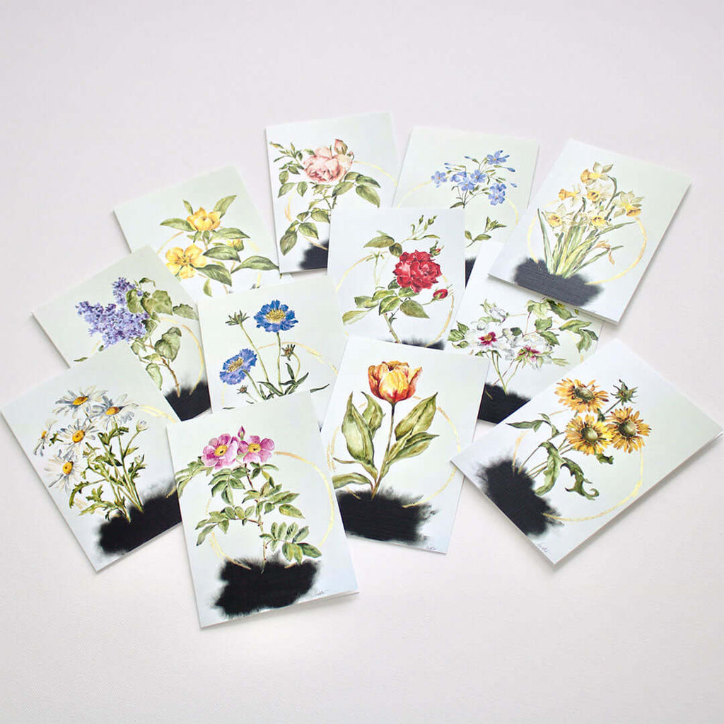 "Beauty for Ashes no. 2" Note Cards - Assorted Set of 12 by Mindi Oaten – Christian Prophetic Acrylic Painting featuring , inspired by Scripture and spiritual themes.
