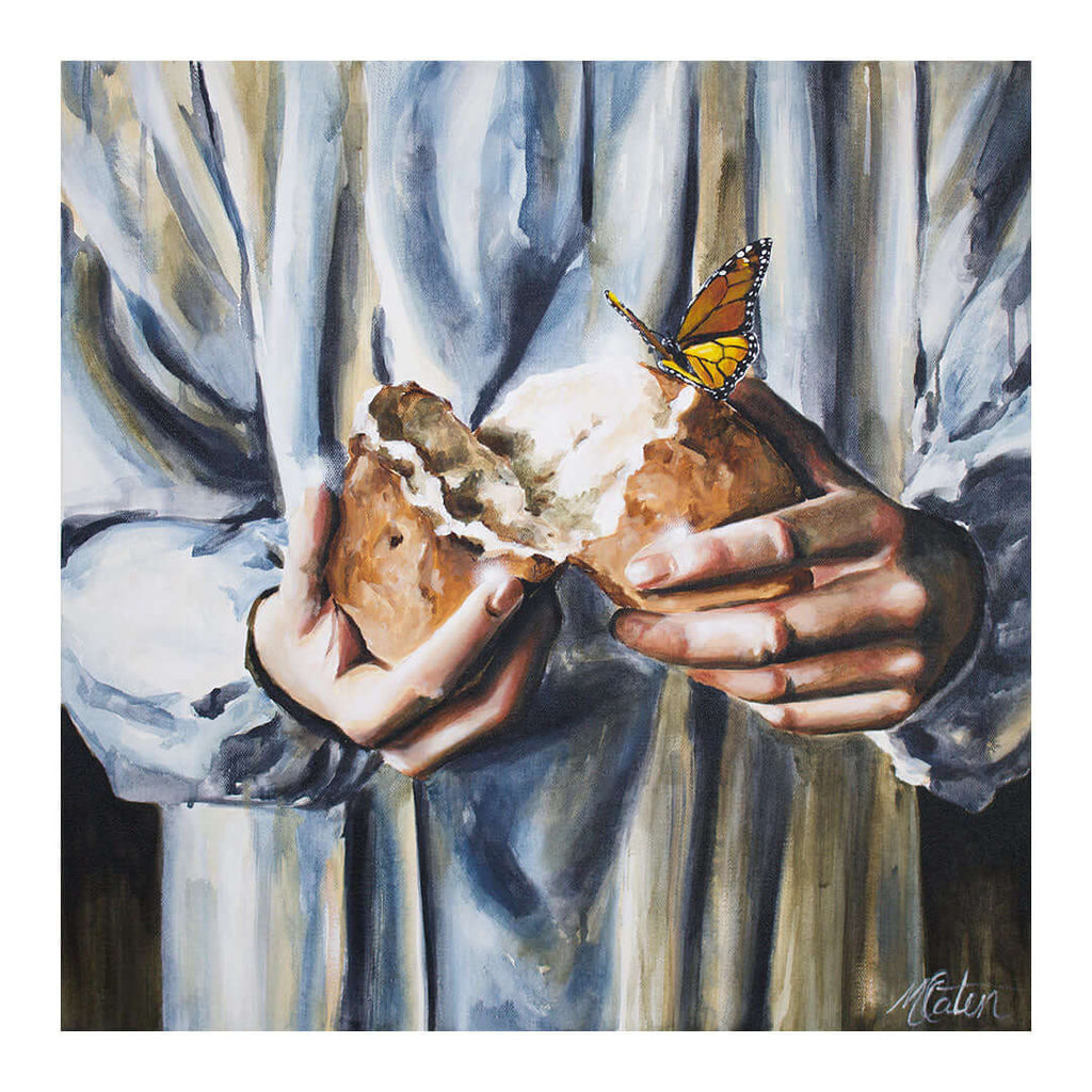 Bread of Life painting by Mindi Oaten inspired by Jesus' “I am the bread of life” declaration in John 6