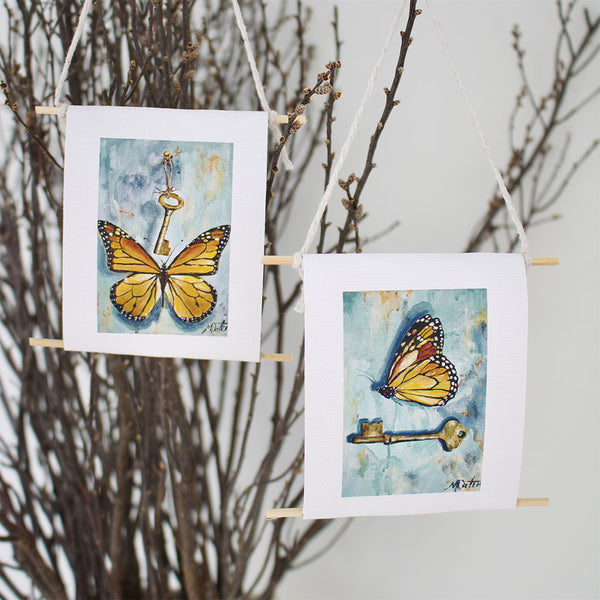 "Butterfly & Key" - mini collectible | set of 2