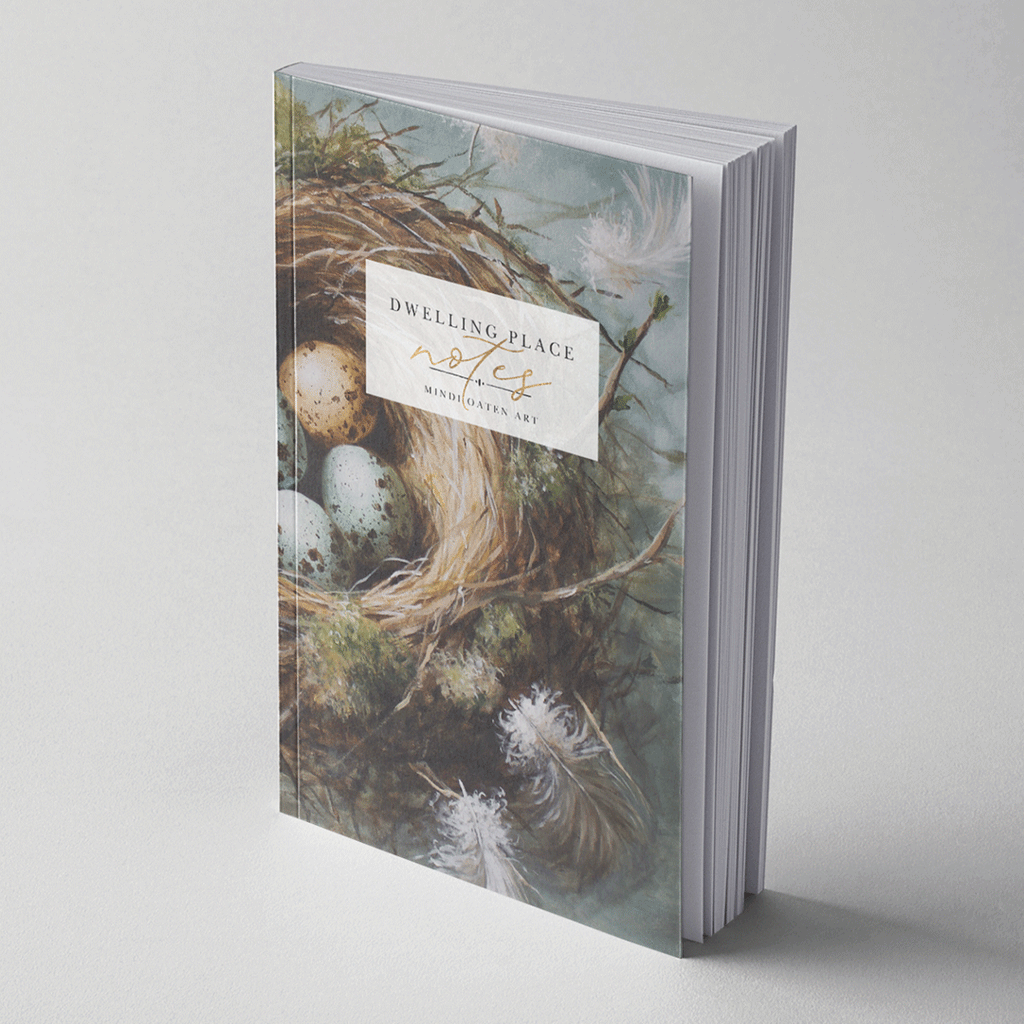 Dwelling Place blank journal featuring Christian art by Mindi Oaten.