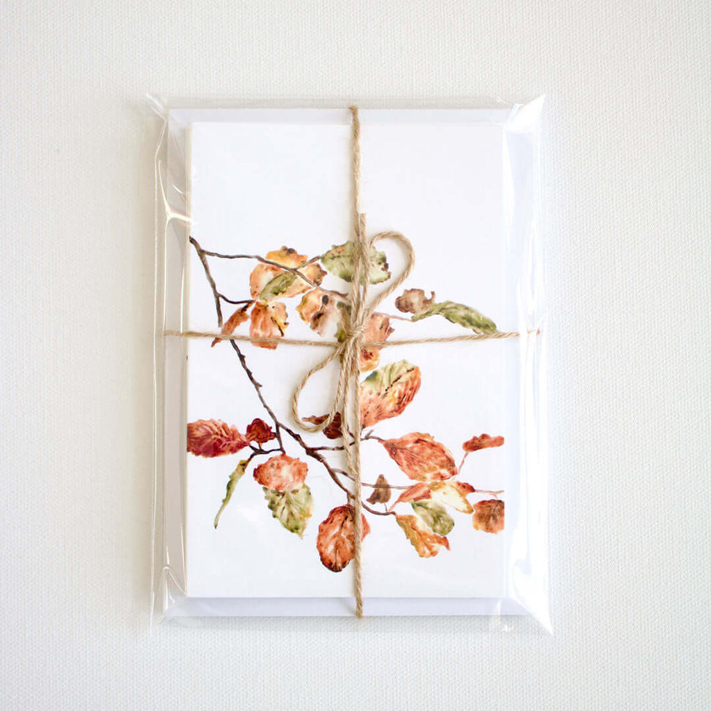 Autumn Note Card Autumn Leaves Note Cards – Mindi Oaten Art