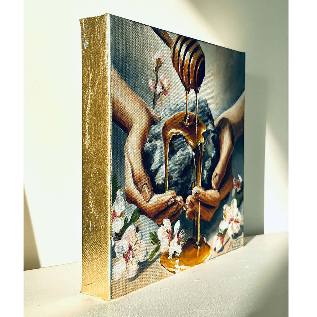 Honey from the Rock - Fine Art Print by Mindi Oaten – Christian Prophetic Acrylic Painting featuring Fine Art Print, inspired by Scripture and spiritual themes.