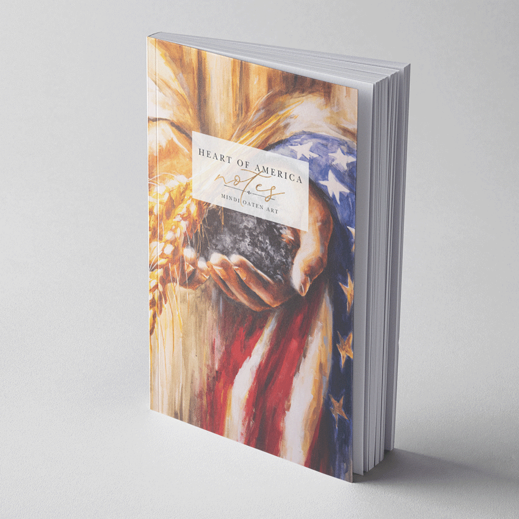 Heart of America blank journal featuring The Blessings of Repentance artwork by Mindi Oaten.