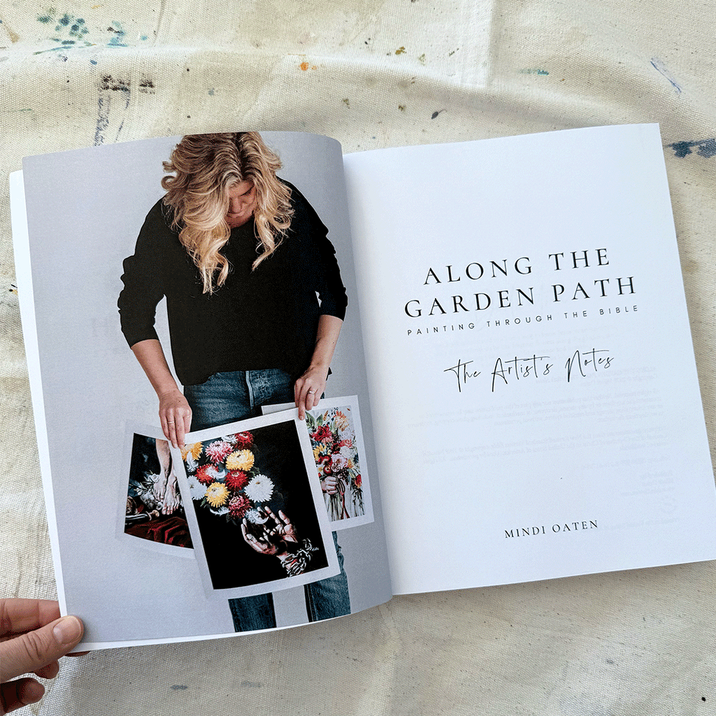 "Along the Garden Path: the Artist's Notes" - painting the Bible | FULL EDITION by Mindi Oaten – Christian Prophetic Acrylic Painting featuring , inspired by Scripture and spiritual themes.
