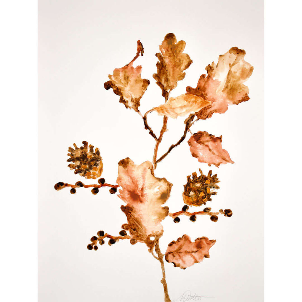 "Autumn Petite Leaves" no. 5 - Watercolour Fine Art Print by Mindi Oaten