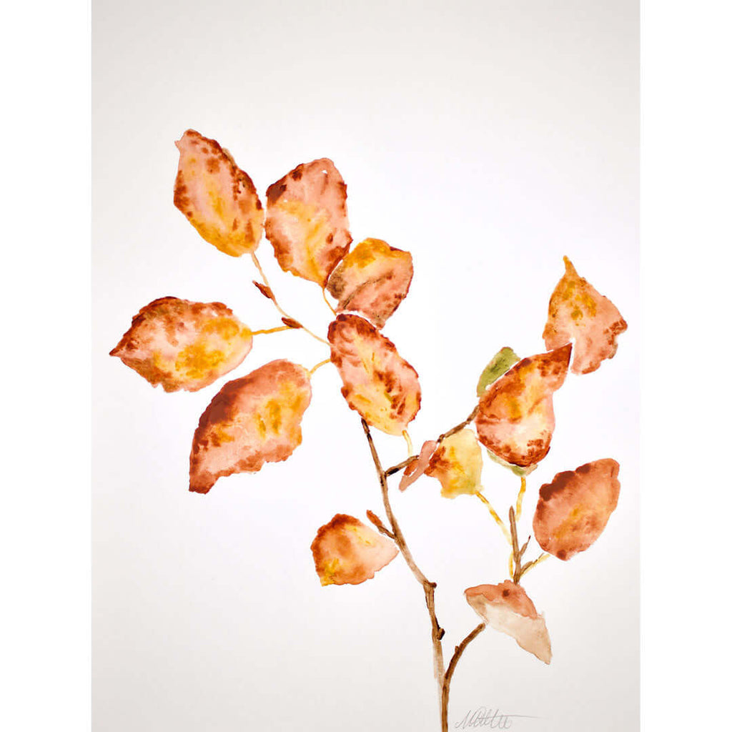 "Autumn Petite Leaves" no. 1 - 11 x 14 inches watercolour on paper by Mindi Oaten