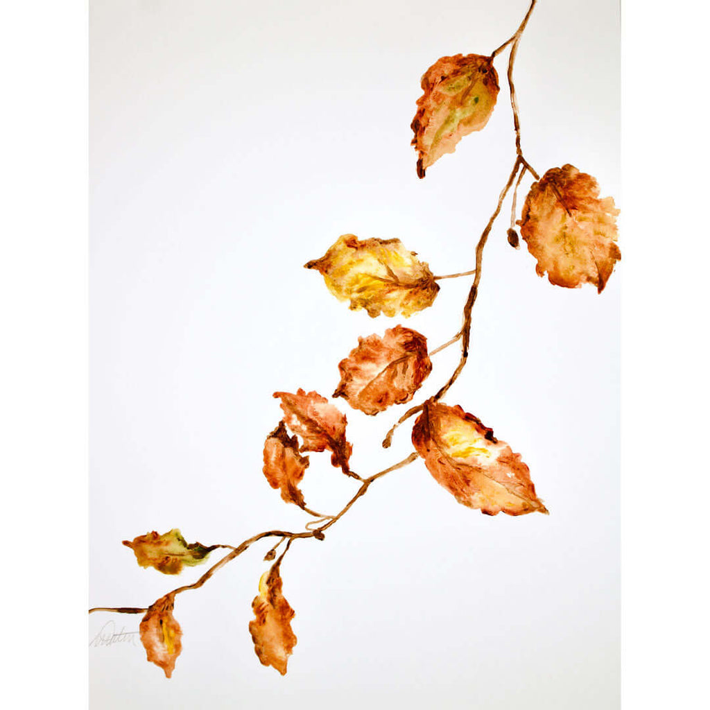 "Autumn Petite Leaves" no. 4 - Watercolour Fine Art Print by Mindi Oaten