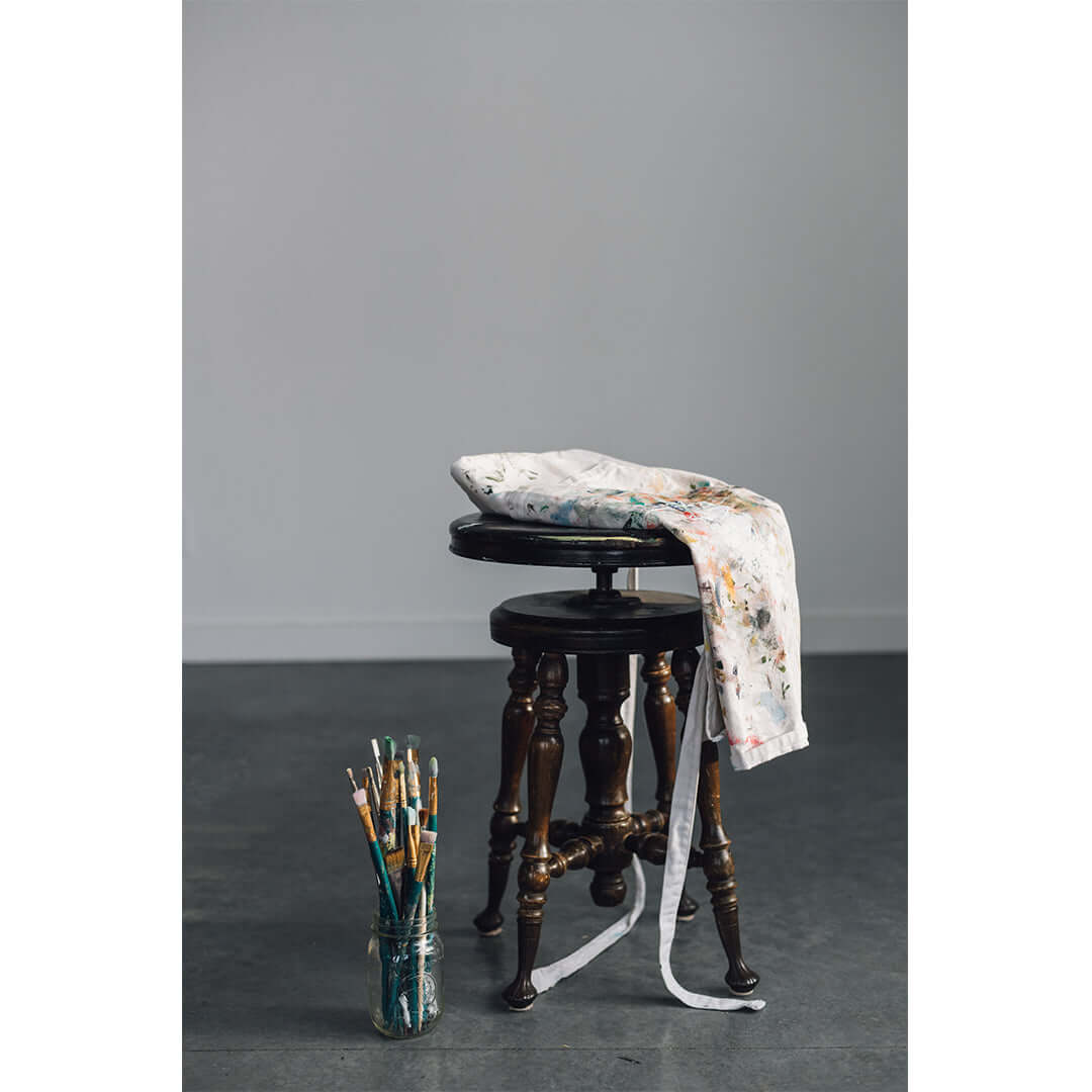 
Paint apron and brushes from Mindi Oaten's studio