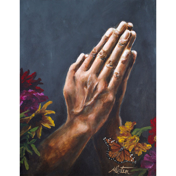 "Prayer Hands" 11 x 14 inches acrylic painting on canvas