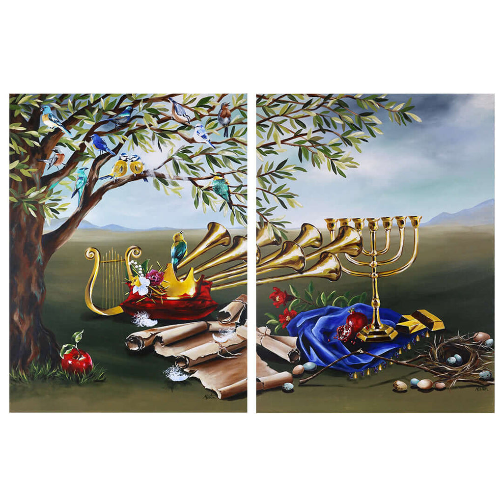 1 & 2 Chronicles Bible art set by Mindi Oaten depicting The Son of David & The Royal Throne.