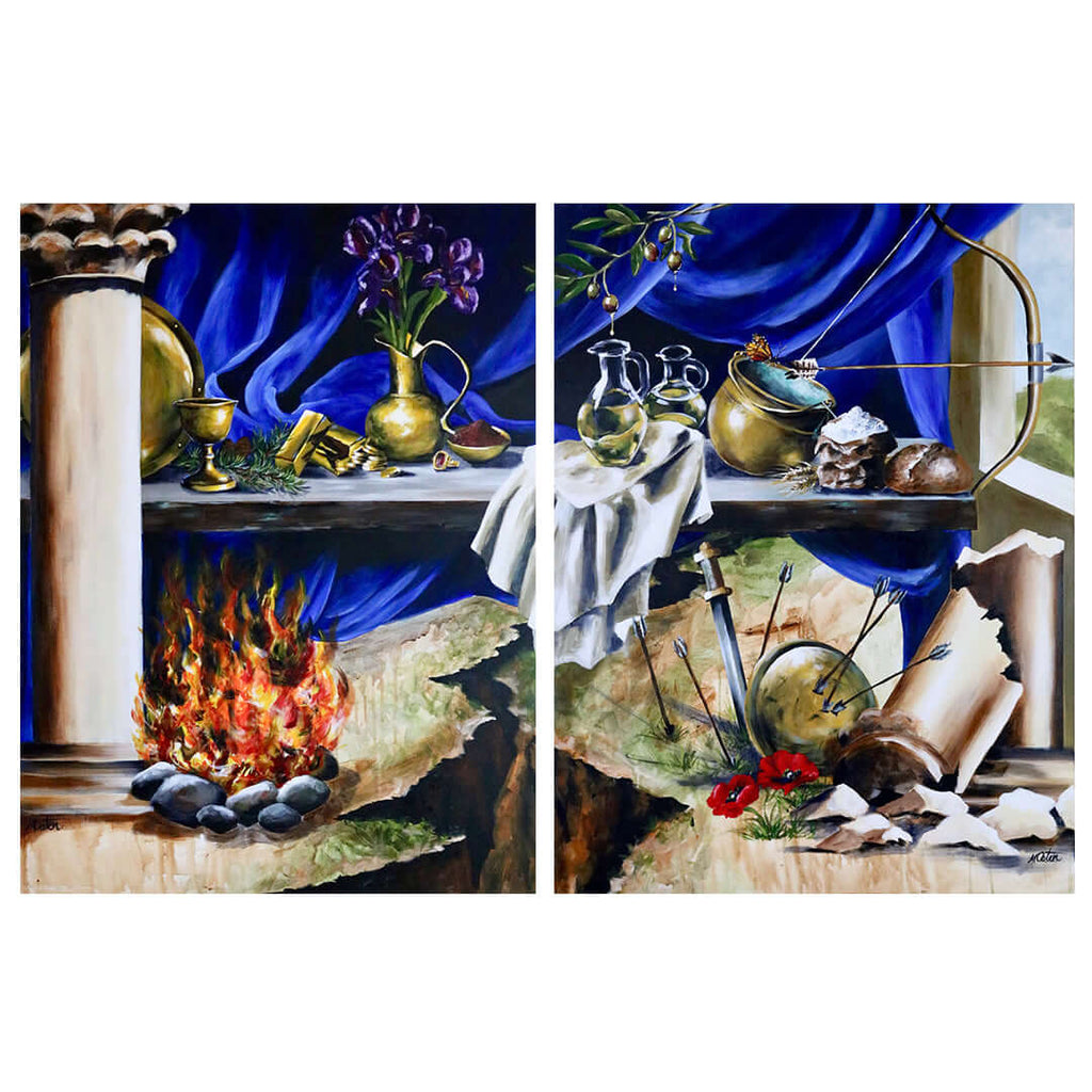 1 & 2 Kings Bible art set by Mindi Oaten depicting Something Greater & The Surviving Seed.