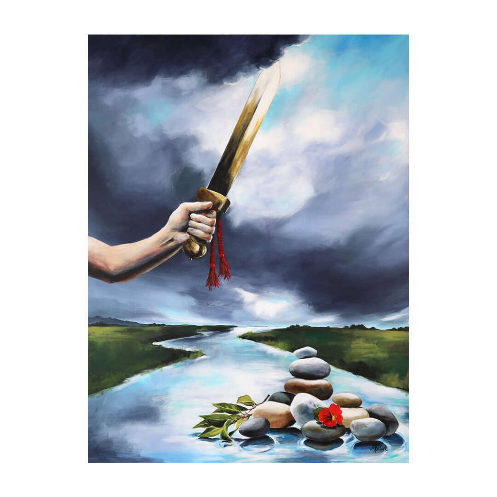 Joshua Bible art by Mindi Oaten depicting The Commander, inspired by the book of Joshua.