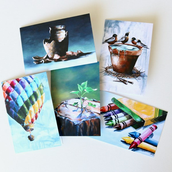 "Fan the Flame" Assorted Note Cards - Set of 12 - Prophetic Christian Fine Art by Mindi Oaten Art 