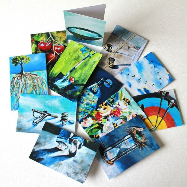 "Light in the Dark" Assorted Note Cards - Set of 12 - Prophetic Christian Fine Art by Mindi Oaten Art 