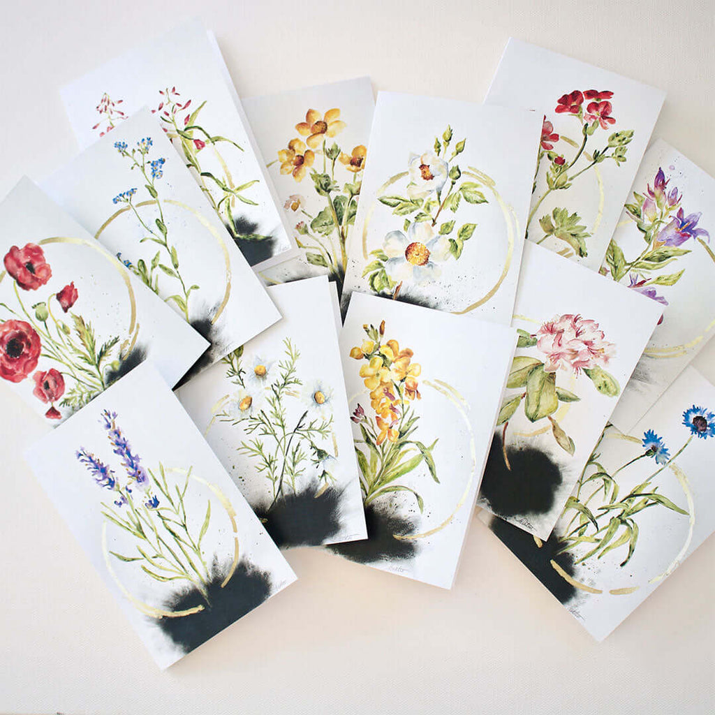 "Beauty for Ashes" Note Cards - Assorted Set of 12 by Mindi Oaten – Christian Prophetic Acrylic Painting featuring , inspired by Scripture and spiritual themes.