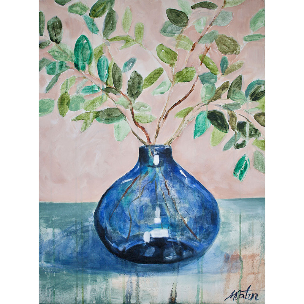 "Blue Glass" 24 x 18 inches acrylic painting on canvas