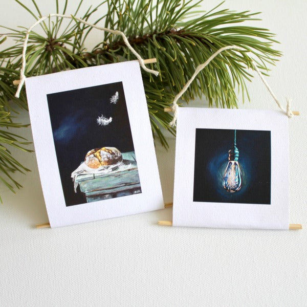 "Bread of Life & The Light" - mini collectible | set of 2 - Prophetic Christian Fine Art by Mindi Oaten Art 