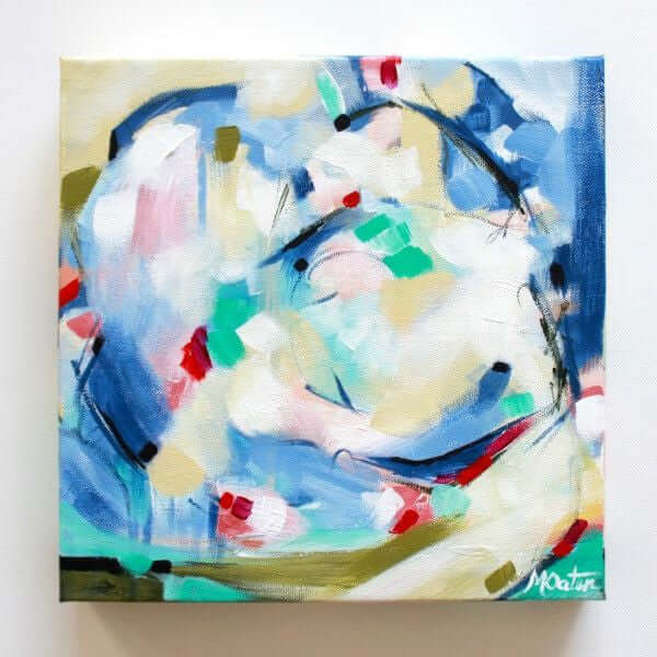 "Breezy" 10 x 10 inches acrylic painting on canvas by Mindi Oaten