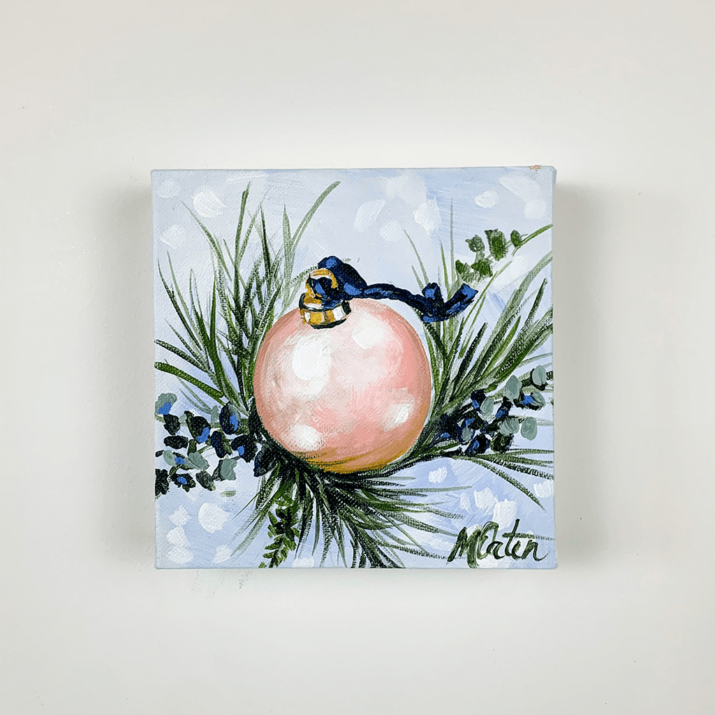 "Tis the Season" 6 x 6 inches acrylic painting on canvas by Mindi Oaten