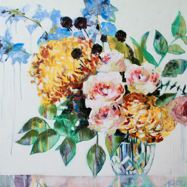 "Cut Crystal" 24 x 24 inches acrylic painting on canvas by Mindi Oaten