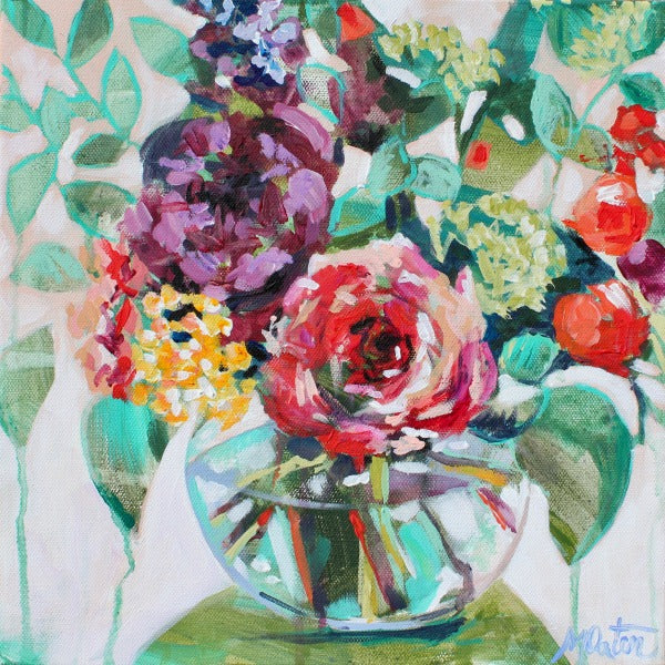 "Fresh Cut" 12 x 12 inches acrylic painting on canvas - Prophetic Christian Fine Art by Mindi Oaten Art 