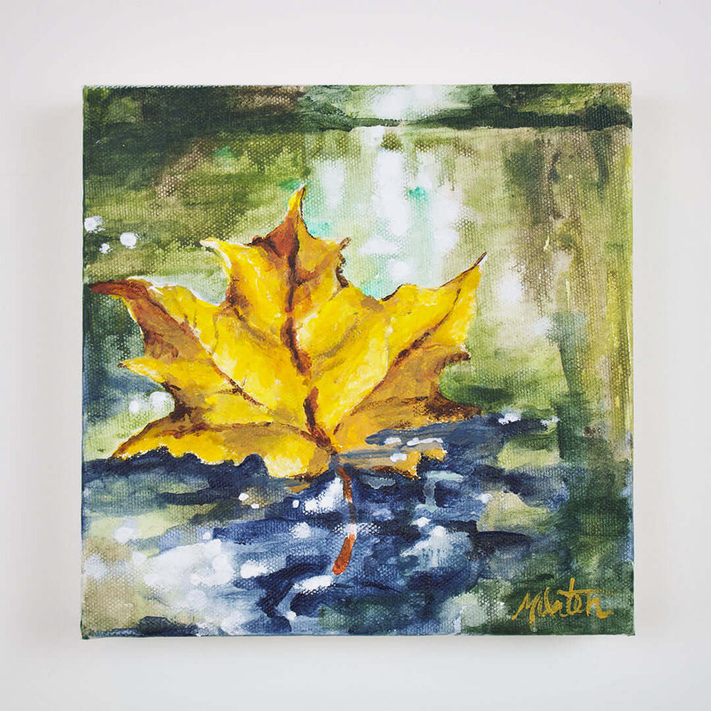 "From Far and Wide" 8 x 8 inches acrylic painting on canvas by Mindi Oaten