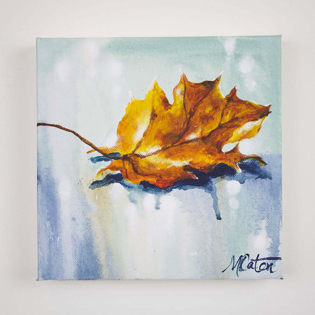 "Glowing Hearts" 8 x 8 inches acrylic painting on canvas by Mindi Oaten