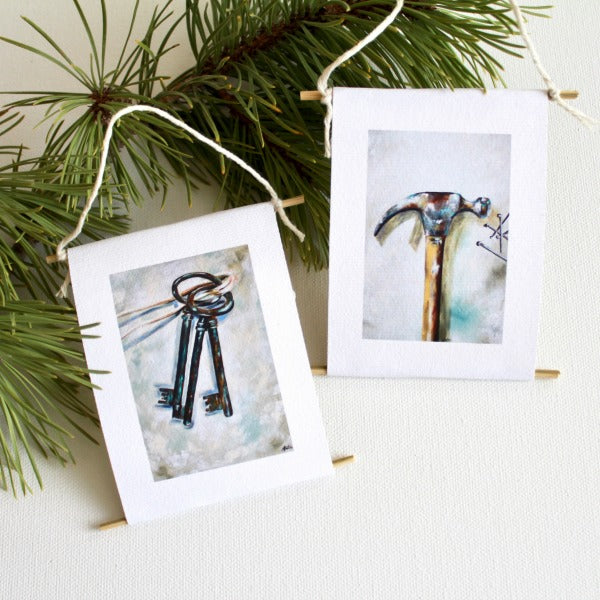 "Hammer & Keys of Authority" - mini collectible | set of 2 - Prophetic Christian Fine Art by Mindi Oaten Art 