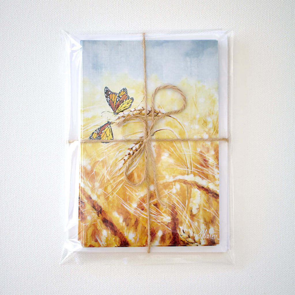"The Harvest" Note Cards - Set of 8 by Mindi Oaten – Christian Prophetic Acrylic Painting featuring , inspired by Scripture and spiritual themes.