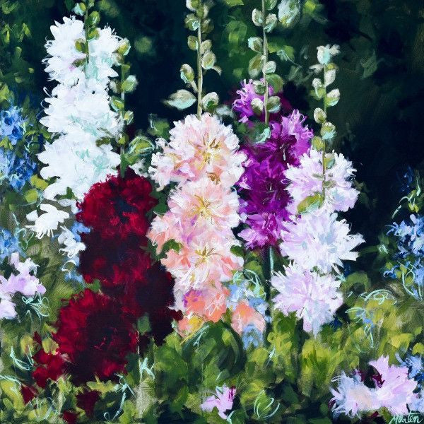 Hollyhocks - Fine Art Print - Prophetic Christian Fine Art by Mindi Oaten Art 