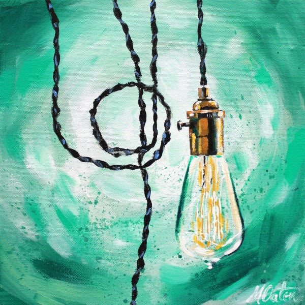 "Illuminate 2" 10 x 10 inches acrylic painting on canvas - Prophetic Christian Fine Art by Mindi Oaten Art 