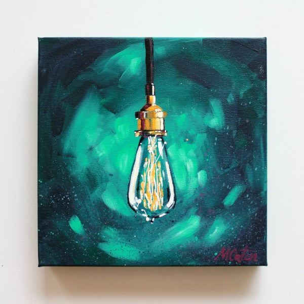 "Illuminate 4" 10 x 10 inches acrylic painting on canvas - Prophetic Christian Fine Art by Mindi Oaten Art 