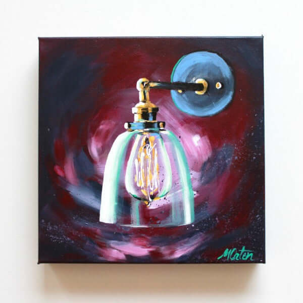 "Illuminate 3" 10 x 10 inches acrylic painting on canvas by Mindi Oaten