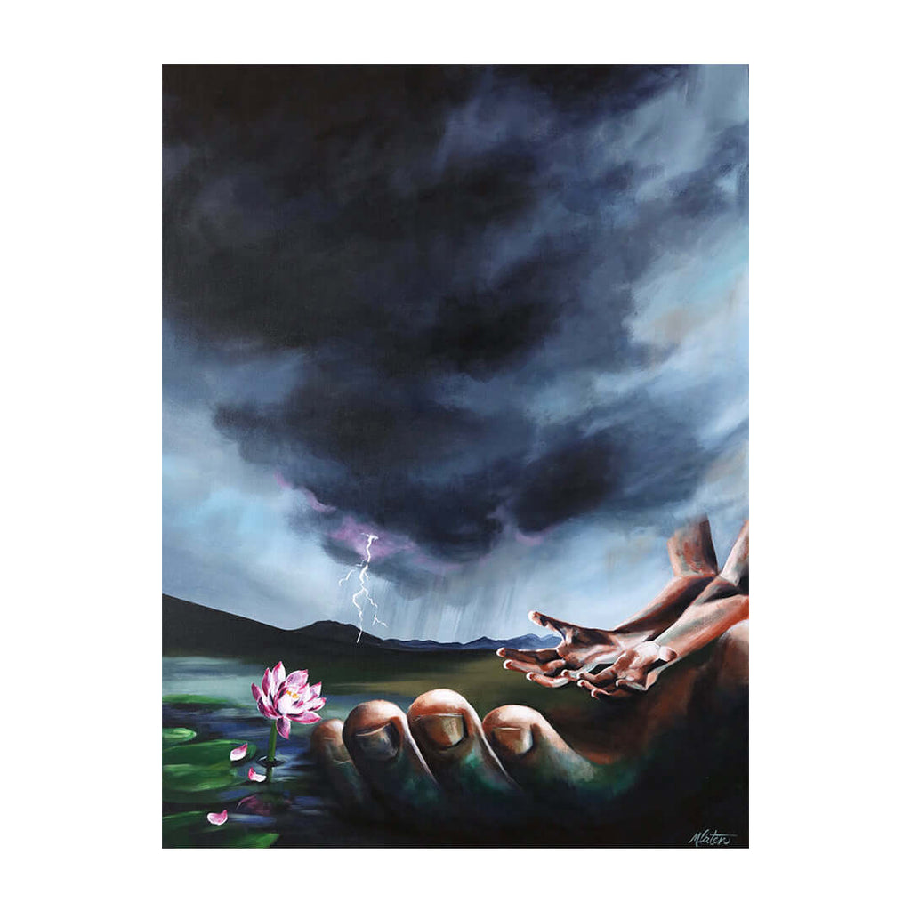 Job Bible art by Mindi Oaten depicting Our Mediator, inspired by the book of Job.