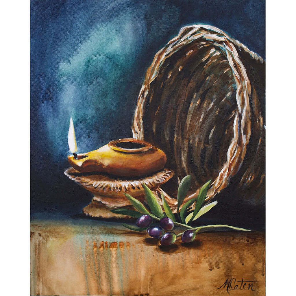 "A Lamp on a Stand" 16 x 20 inches acrylic painting on canvas by Mindi Oaten