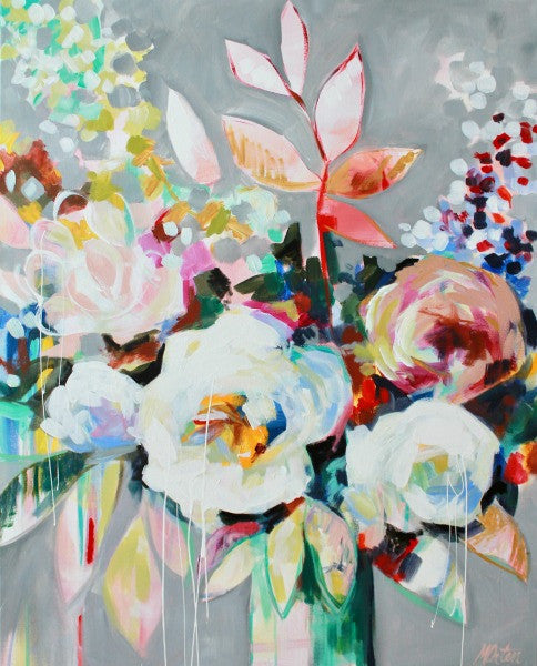 "Let's Celebrate" 24 x 30 inches acrylic painting on canvas - Prophetic Christian Fine Art by Mindi Oaten Art 