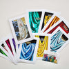 

An assortment of colorful drapery prints shown together.