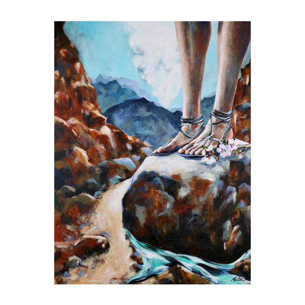 Numbers Bible art by Mindi Oaten depicting The Rock in the Wilderness, inspired by the book of Numbers.
