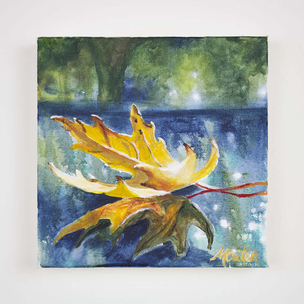 "Our Home" 8 x 8 inches acrylic painting on canvas by Mindi Oaten