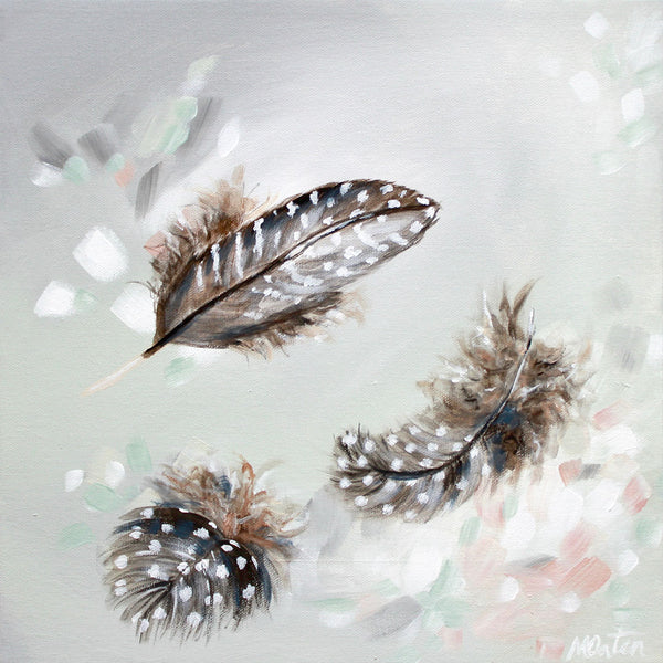 Polka Dot Feathers - Fine Art Print
