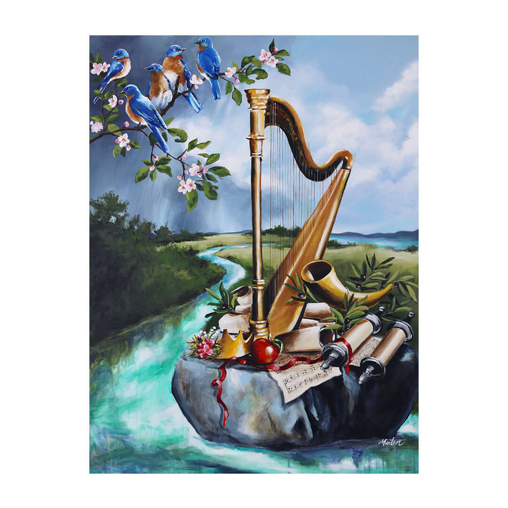 Psalm Bible art by Mindi Oaten depicting Our Prayer & Song, inspired by the book of Psalm.