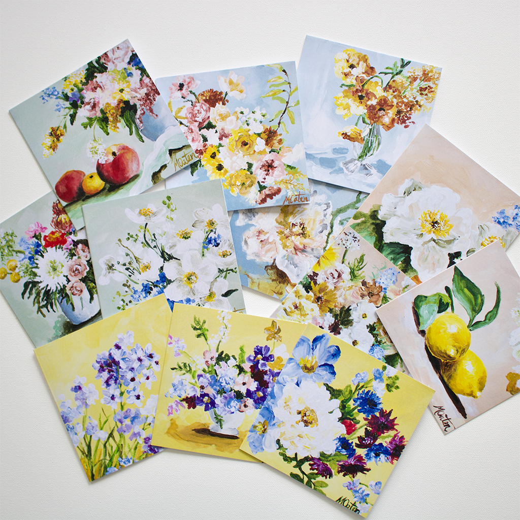 "Pastel Florals" Assorted Note Cards - Set of 12