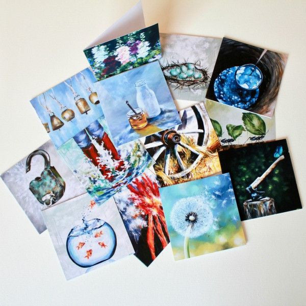 "Wagon Wheel" Assorted Note Cards - Set of 13 - Prophetic Christian Fine Art by Mindi Oaten Art 
