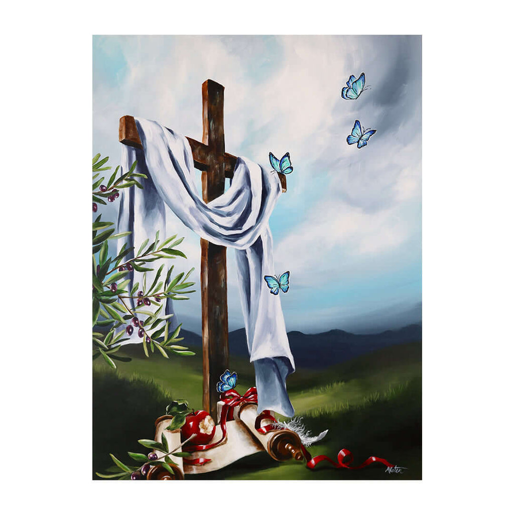Romans Bible art by Mindi Oaten depicting Our Righteousness, inspired by the book of Romans.