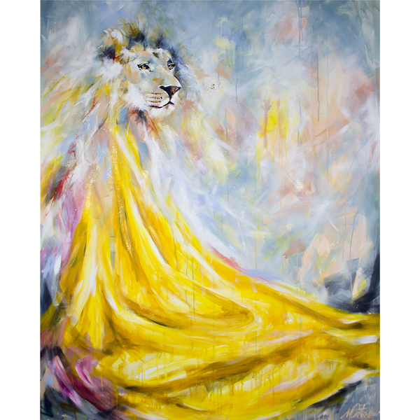 "The Lion" 48 x 60 inches acrylic painting on canvas