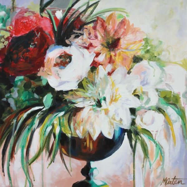 "The Manor House" 20 x 20 inches acrylic painting on canvas by Mindi Oaten