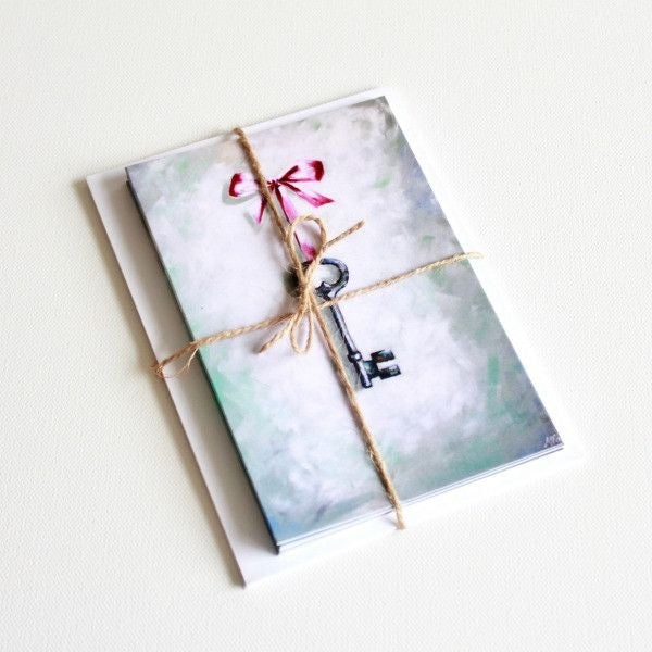 "This Key" Note Cards - Set of 8 - Prophetic Christian Fine Art by Mindi Oaten Art 