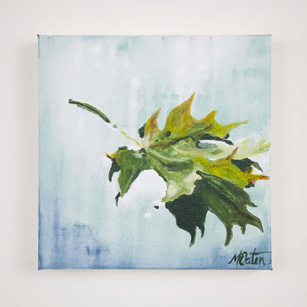 "We See Thee Rise" 8 x 8 inches acrylic painting on canvas by Mindi Oaten